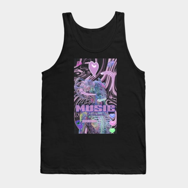 music Y2k hologram Tank Top by Ethereal Graphics